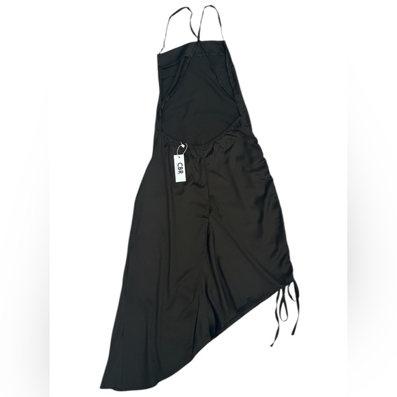 CBR NWT Women’s Asymmetrical Ruched Side Open Back Brown Dress Size: S - Picture 5 of 7